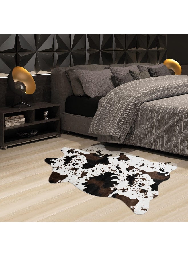 IMQOQ Cow Print Rug Faux Cowhide Area Carpet Animal Print Mat for Living Room Bedroom Non-Slip 3.6x2.5FT (110cmx75cm) - Image 5